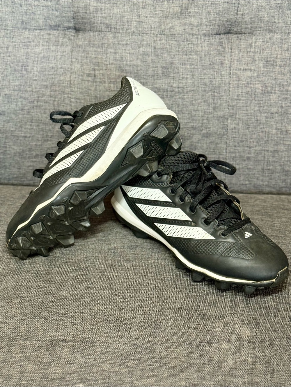 Adidas Kids Black and White Baseball Cleats